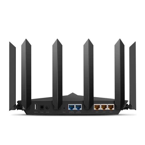 Wi-Fi AX Tri-Band TP-LINK Router "Archer AX90", 6600Mbps, OFDMA, MU-MIMO, Gbit Ports, USB3.0, USB2.0