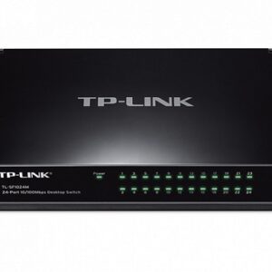 TP-LINK TL-SF1024M 24-port Desktop Switch, 24 10/100M RJ45 ports, Green Ethernet, plastic case