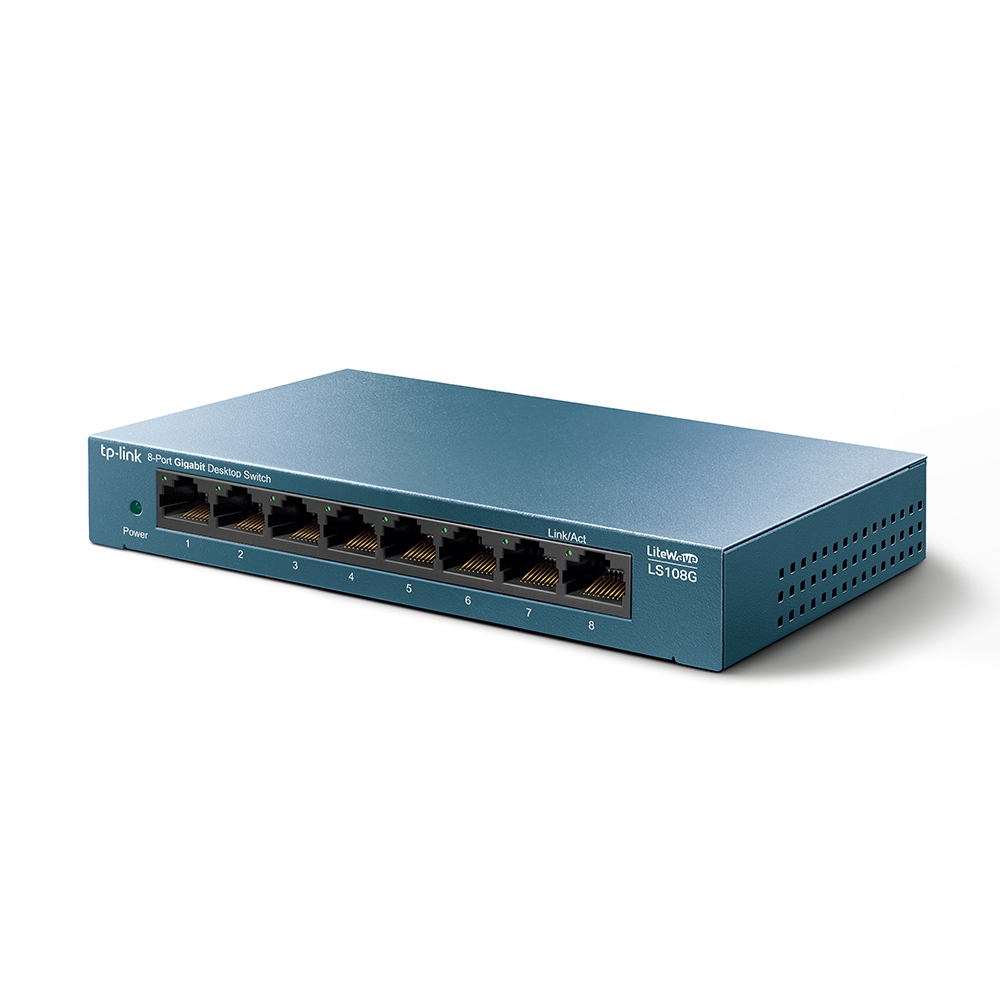 Коммутатор TP-LINK LS108G / 8 port / Gigabit / RJ45 / steel case, LiteWave, Green Technology — изображение 3
