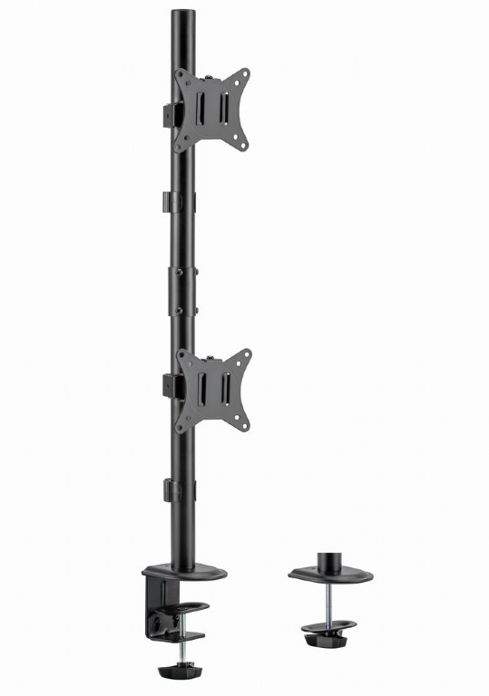Suport vertical de birou reglabil pentru 2 display-uri, 17”-32” Gembird MA-D2-02