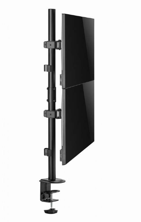 Suport vertical de birou reglabil pentru 2 display-uri, 17”-32” Gembird MA-D2-02 — изображение 5