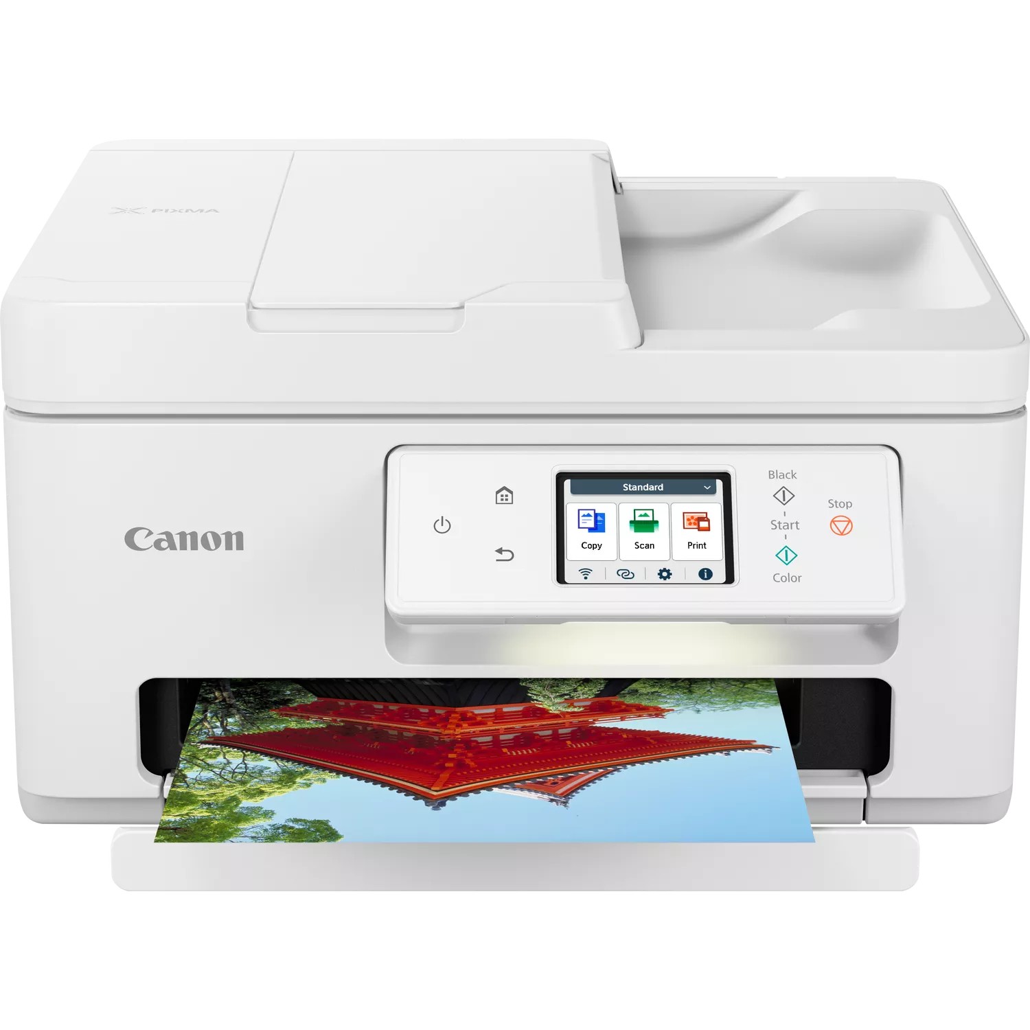 MFD Canon Pixma TS7740I (6258C007) White, Colour Printer/Duplex/Scanner/Copier/Wi-Fi, ADF 35p., A4, Print 1200x1200dpi_2pl, ESAT 15.0/10.0ipm, Scan 1200x2400dpi, MC-G06, IEEE802.11 b/g/n,64-300г/м2, LCD display 2,7”/ 6,7 cm, USB 2.0, 5 ink tanks: PG-4