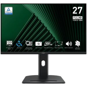 27.0” MSI IPS LED PRO MP275PG Black (1ms, 1000:1, 300cd, 1920×1080, 178°/178°, VGA, HDMI, DisplayPort, Refresh Rate up to 100Hz, Speakers 2 x 2W, Audio Line-in/out, Height Adjustment, Pivot, VESA)