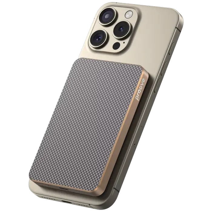 Портативное зарядное устройство Proove Carbon Slim 20W, 5000мА·ч, Золотой