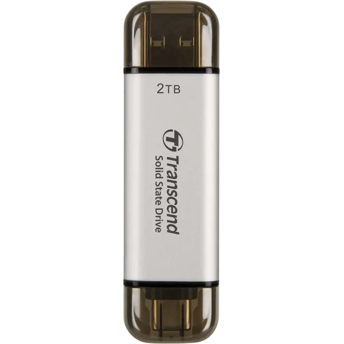 Внешний портативный SSD накопитель Transcend ESD310S, 2 ТБ, Серебристый (TS2TESD310S)