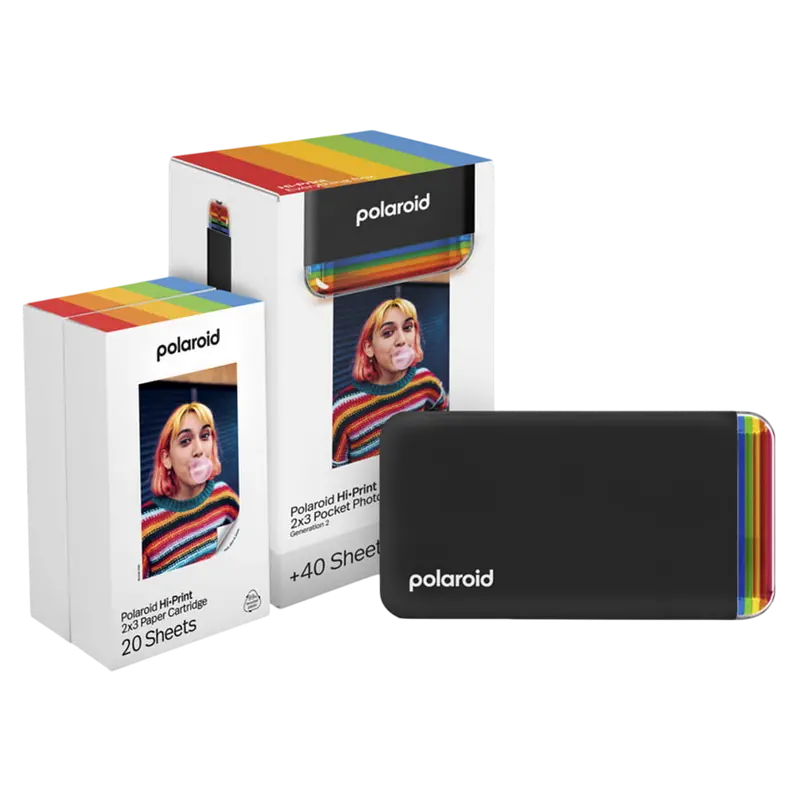 Фотопринтер Polaroid Hi-Print 2×3 Generation 2 E-Box, 54 x 86 мм, Чёрный