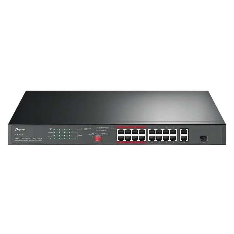 PoE коммутатор TP-LINK TL-SL1218P, 16x IEEE 802.3af/at