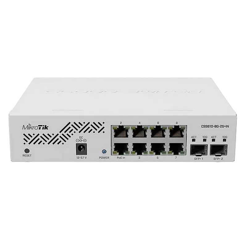 Коммутатор MikroTik CSS610-8G-2S+IN, Белый