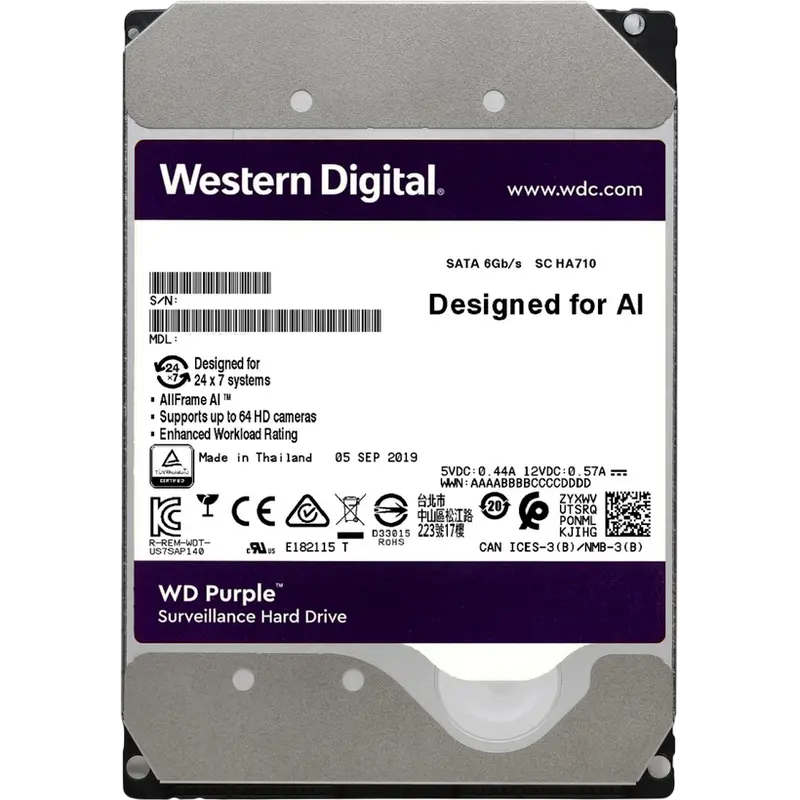 Жесткий диск Western Digital WD Purple Pro, 3.5", 14 ТБ