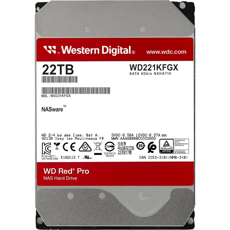 Жесткий диск Western Digital WD Red Pro, 3.5", 22 TB
