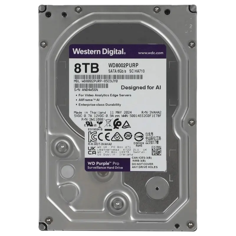 Жесткий диск Western Digital WD Purple Pro, 3.5", 8 TБ