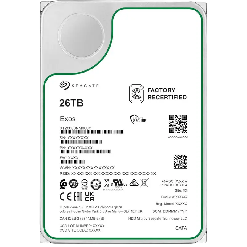 Жесткий диск Seagate Exos, 3.5", 26 TB