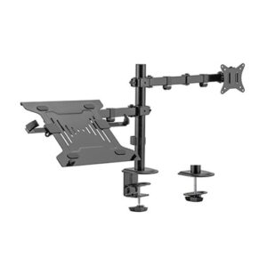 Gembird MA-DA-03,  Adjustable desk mount with monitor arm and notebook tray, Supports monitors up to 32” and notebooks up to 15.6”, black