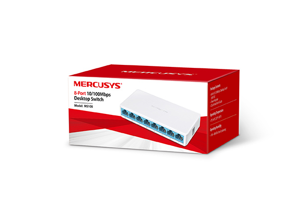 Коммутатор MERCUSYS MS108 / 8 port / 100Mb / RJ45 / Plastic case — изображение 2