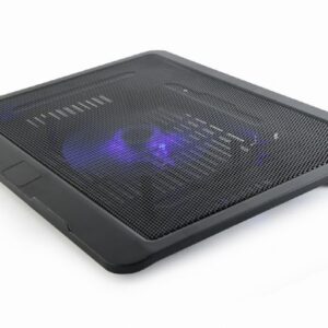 Gembird NBS-1F15-04, Notebook cooling stand, up to 15.6”, LED backlight in fans, Large 12 cm cooling fan, 1000 RPM (± 10 %), Black
