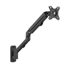 Monitor wall mount arm for 1 monitor up to 27”  Gembird MA-WA1-02, Adjustable wall display mounting arm (rotate, tilt, swivel),  VESA 75/100, up to 9 kg, black