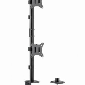 Suport vertical de birou reglabil pentru 2 display-uri, 17”-32” Gembird MA-D2-02