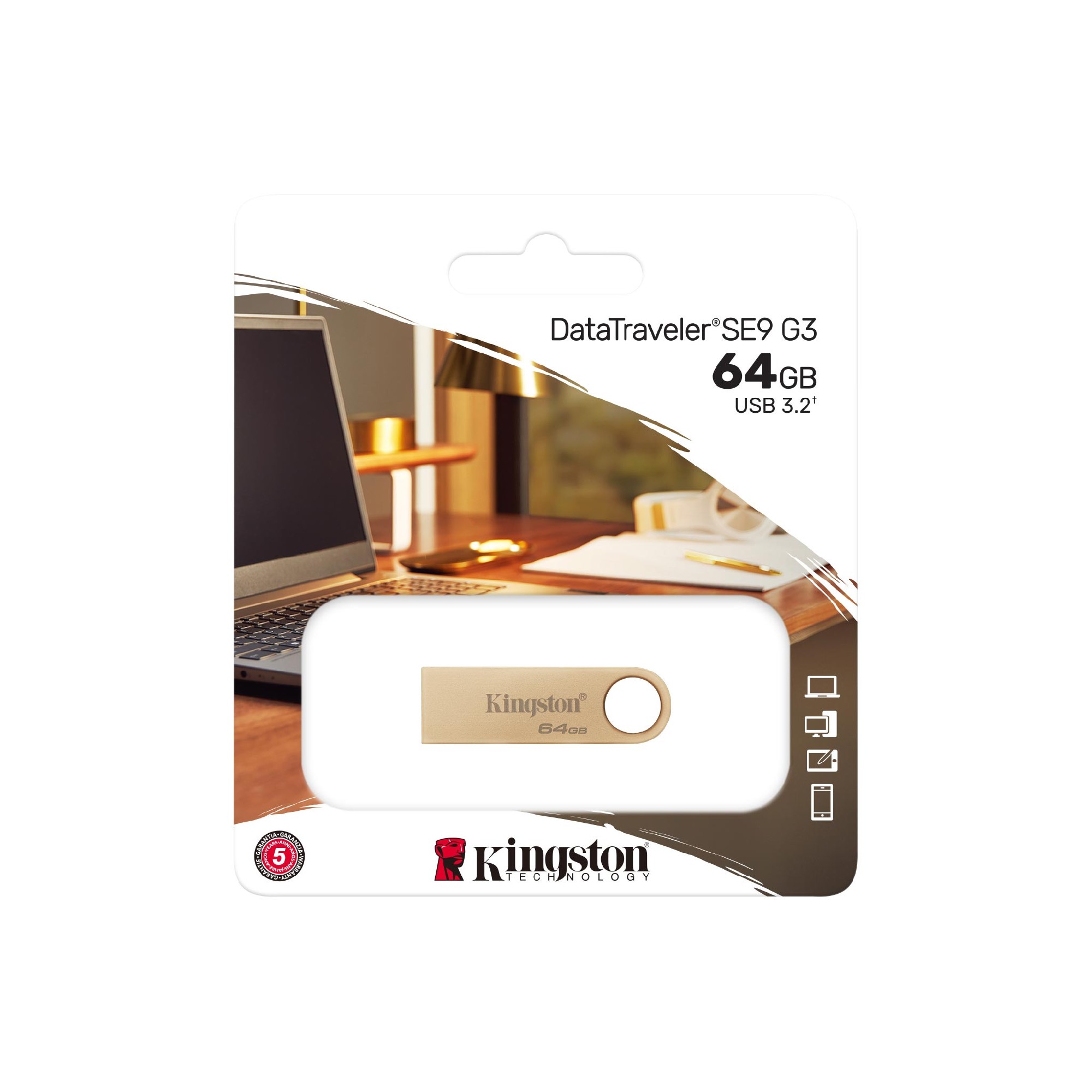 Флеш-накопитель USB Kingston DataTraveler SE9 G3 / 64ГБ / 220 MByte/s — изображение 3