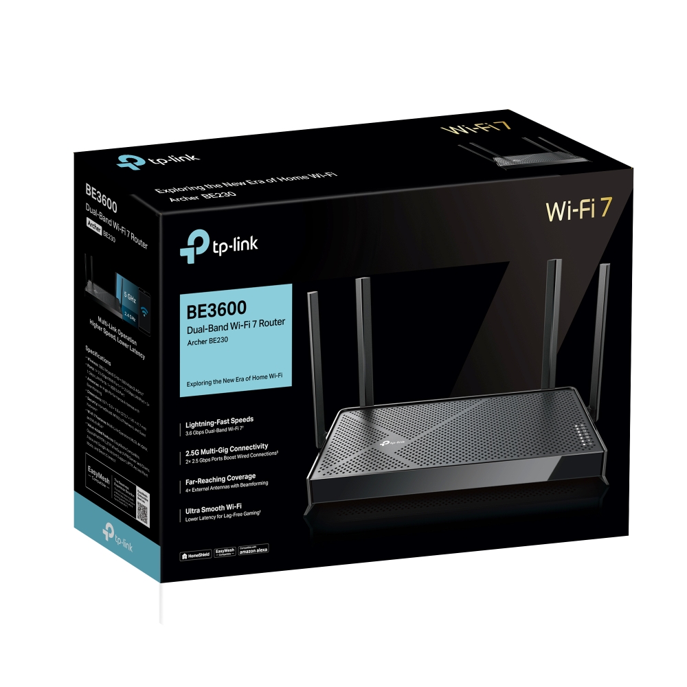 Wi-Fi роутер TP-LINK Archer BE230/ AX3600 Dual Band / Wi-Fi7 / 2.5Gigabit / 4 external antennas — изображение 4