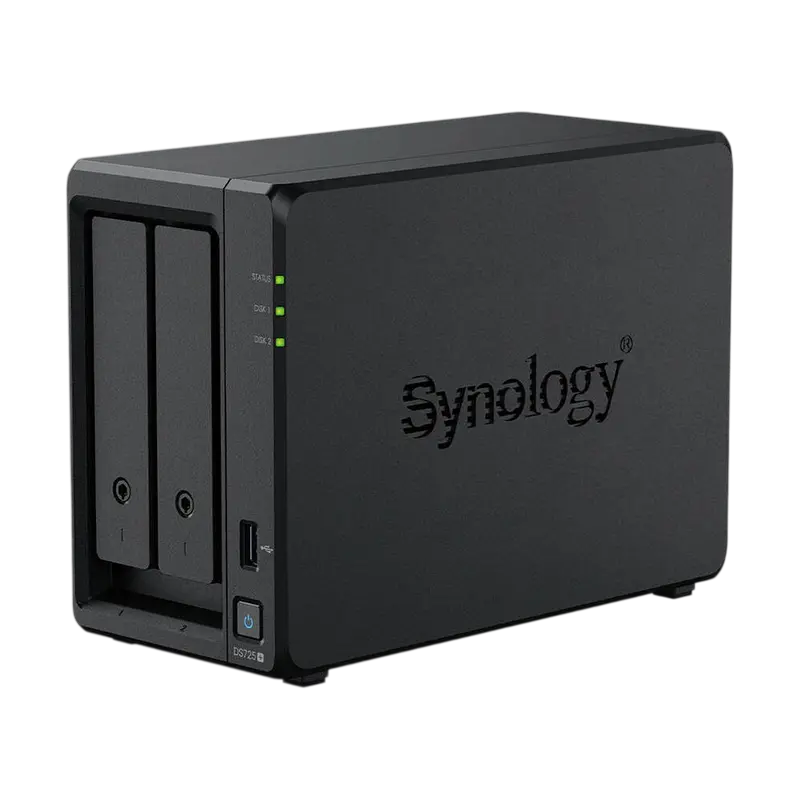 SYNOLOGY  «DS725neo+», 2-bay, AMD Ryzen 2-core 2.6-3.1Ghz, 1x4Gb non-ECC+1Slot,…