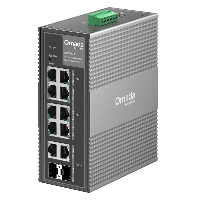 PoE коммутатор TP-LINK IES210GPP, 6x PoE+ (802.3at), 2x PoE++ (802.3bt)