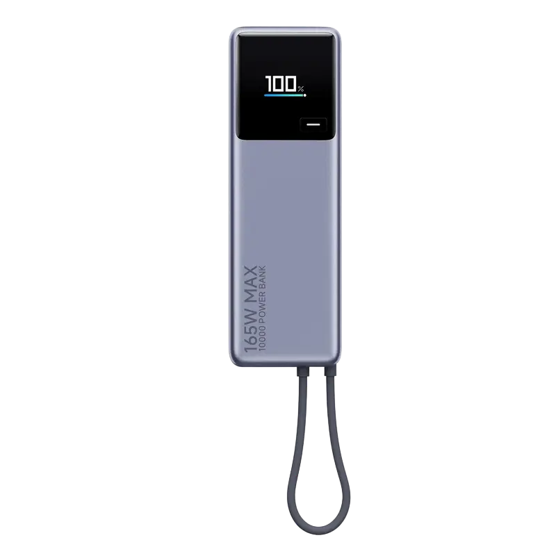 Power Bank, Xiaomi 10000 mah, (Integrated Cable) 165W, Gray, GL