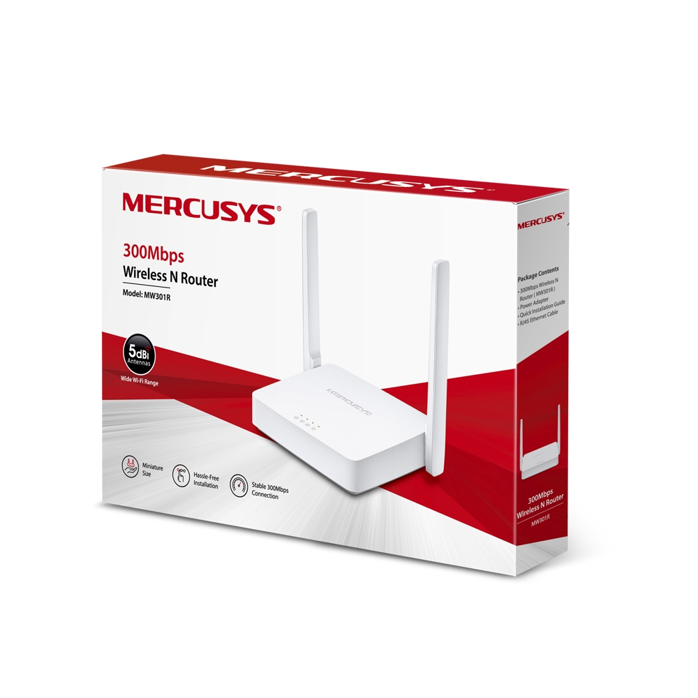 Wi-Fi роутер MERCUSYS MW301R / N300 / Wi-Fi4 / 1WAN+4LAN / 2 external antennas — изображение 3