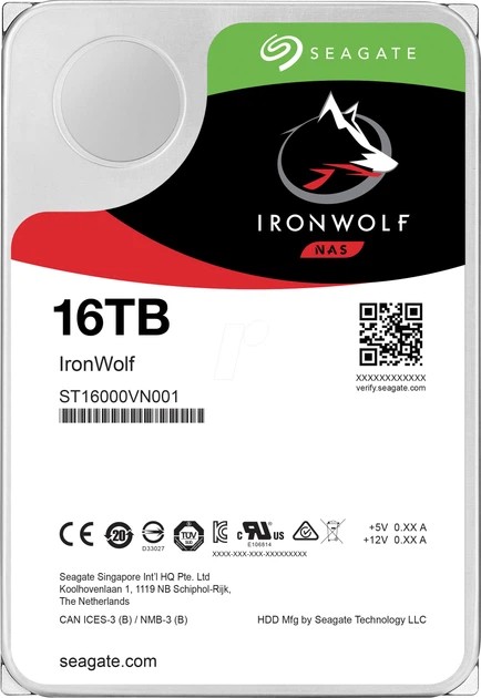 3.5” HDD  Seagate IronWolf ST16000VN001 / 16.0TB / 7200rpm / 256MB