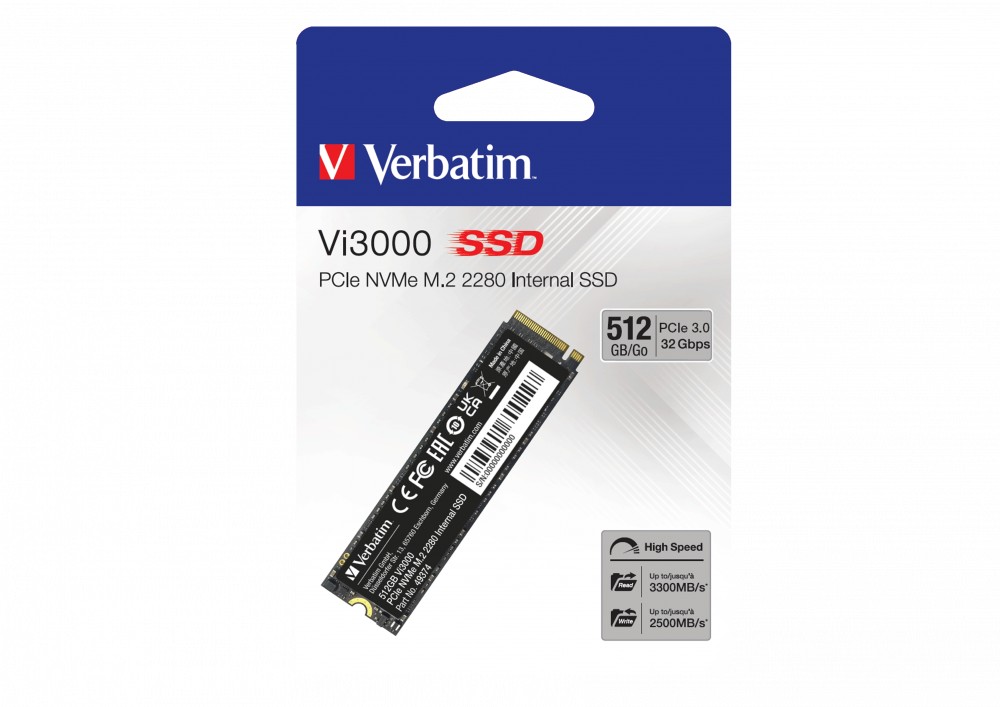 M.2 NVMe SSD Verbatim Vi3000 / 512GB